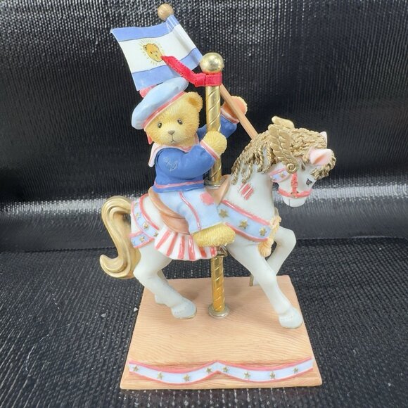 1998 Cherished Teddie Enesco Carousel Bear Figurine Bill Friends Resin Figure - Picture 7 of 8